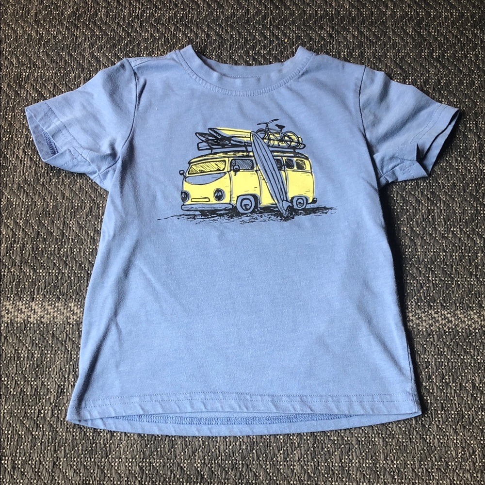 Tag Light Blue Short-Sleeve Tee with Yellow Van Graphic